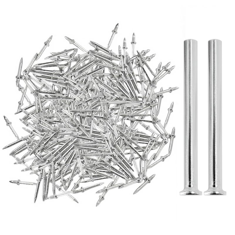 SOPAMI 200pcs Double Head Skirting Thread Seamless Nails with 2pcs Sleeve Tools, Non Marking Double Sided Nails, Invisible Security Screws for Wood Baseboards. - Image 2